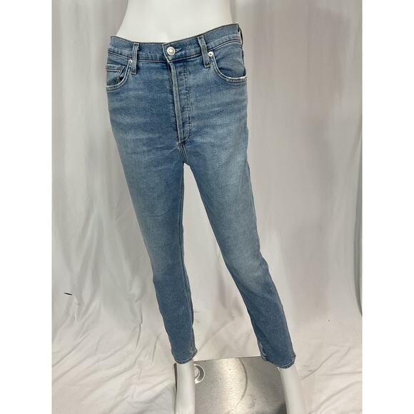 Agolde 'Nico' Blue High Rise Slim Denim Jean Size 28 - Picture 2 of 5